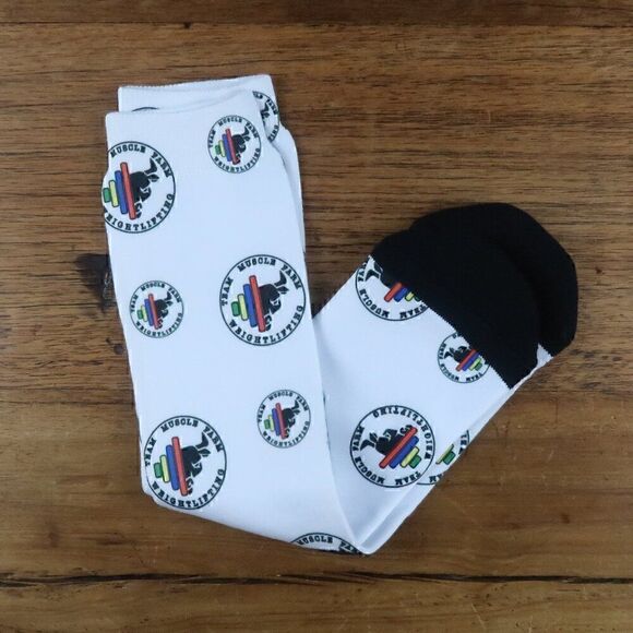 WHITE MUSCLE FARM WEIGHTLIFTING ANKLE SOCKS SIZE 5 TO 9 SHOE NEW - Picture 1 of 4